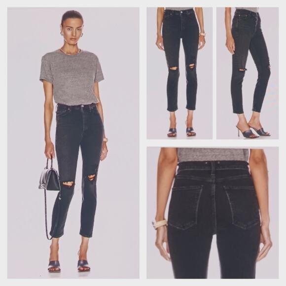 Agolde Nico High Rise Distressed Slim GUC $209 Size 28   J1423 - Picture 1 of 10